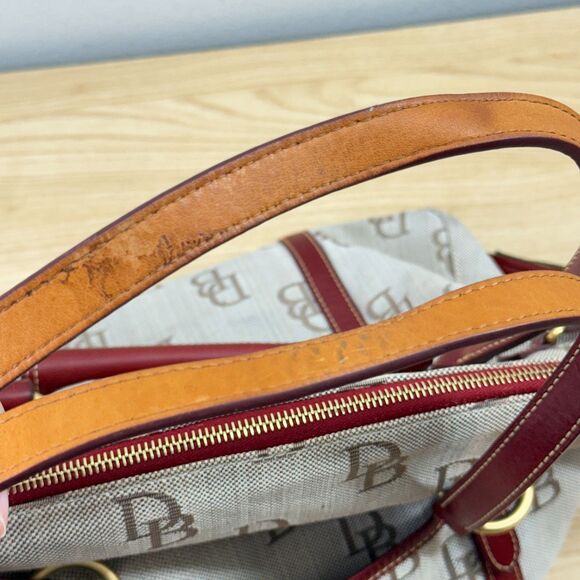 Dooney and Bourke Florentine Jacquard The Smith Bag Large in Red Monogram - Picture 13 of 16